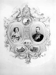 Recuerdo de la boda de Victoria, la Princesa Real (1840-1901) y el Príncipe Heredero Federico Guillermo de Prusia (1831-88) 25 de enero de 1858
